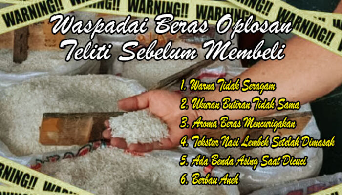 Waspadai Beras Oplosan Teliti Sebelum Membeli