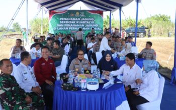 Dukung Program Ketahanan Pangan Nasional, Polresta Cirebon Gelar Penanaman Jagung Serentak