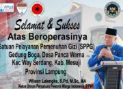 Program Satuan Pelayanan Pemenuhan Gizi Gedung Boga, Milik Ketua PPWI Mesuji, Mulai Beroperasi