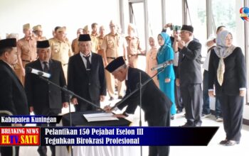 Pelantikan 150 Pejabat Eselon III Kuningan Teguhkan Birokrasi Profesional