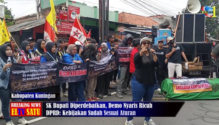 SK Bupati Dipersoalkan, Demo Mahasiswa Memanas Aksi di Gedung DPRD Kuningan Nyaris Ricuh