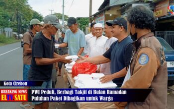 PWI Peduli, Berbagi Takjil di Bulan Ramadan Puluhan Paket Dibagikan untuk Warga