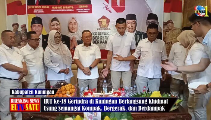 HUT ke-18 Gerindra di Kuningan Berlangsung Khidmat Usung Semangat Kompak, Bergerak, dan Berdampak