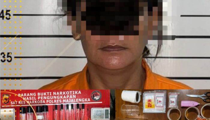 SATRES NARKOBA POLRES MAJALENGKA UNGKAP KASUS PEREDARAN NARKOTIKA JENIS CAIRAN MDMB-4EN-PINACA, KASAT NARKOBA PIMPIN LANGSUNG PENINDAKAN